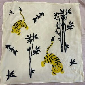 Madewell Silky Scarf/Bandana - 2020 Tiger/Bamboo Design